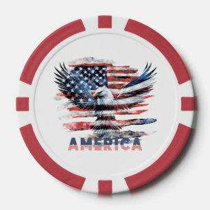 Jetons De Poker Drapeau des États-Unis. Amérique