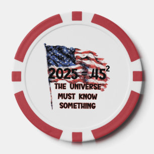 Jetons De Poker Drapeau des États-Unis. Le président Donald Trump.