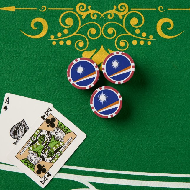 Jetons De Poker Drapeau des Îles Marshall (Table de poker (pile))