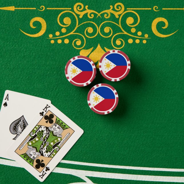 Jetons De Poker drapeau des Philippines (Table de poker (pile))