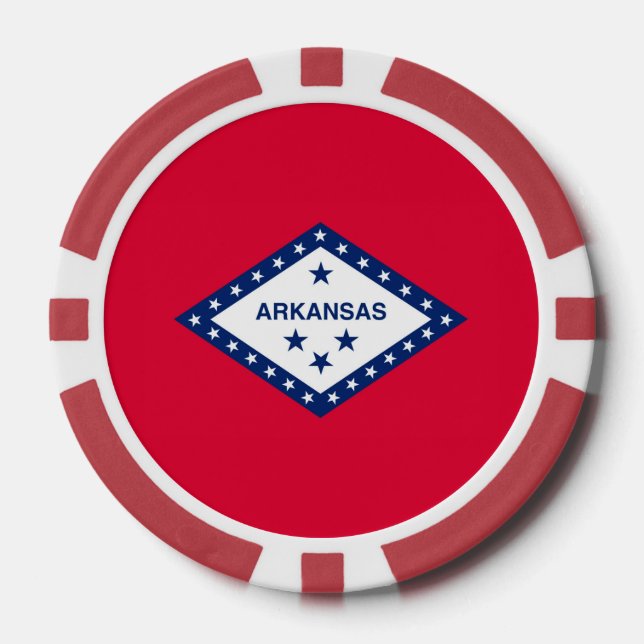 Jetons De Poker Drapeau d'État Arkansas (Recto)