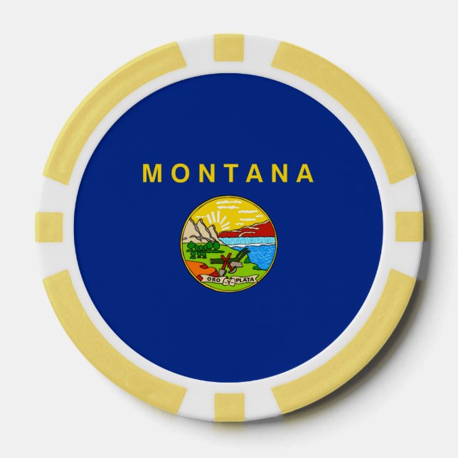 Jetons De Poker Drapeau d'État du Montana (Recto)