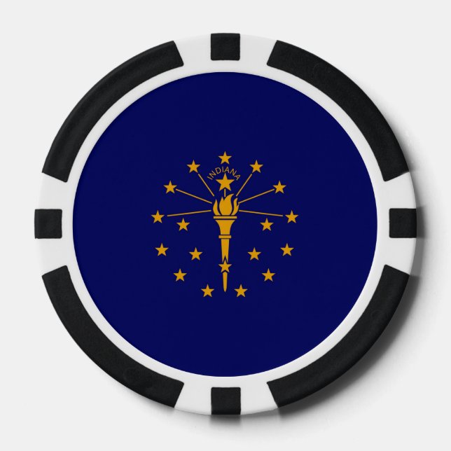 Jetons De Poker Drapeau d'état Indiana (Recto)