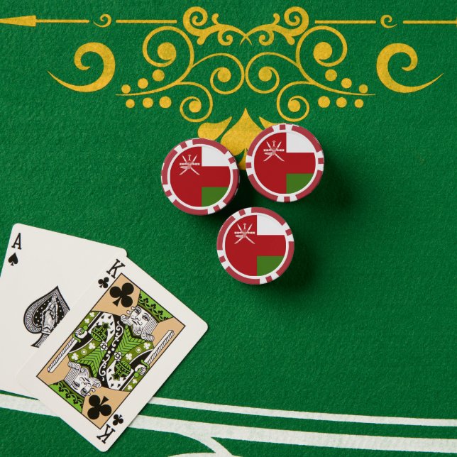 Jetons De Poker Drapeau d'Oman (Table de poker (pile))