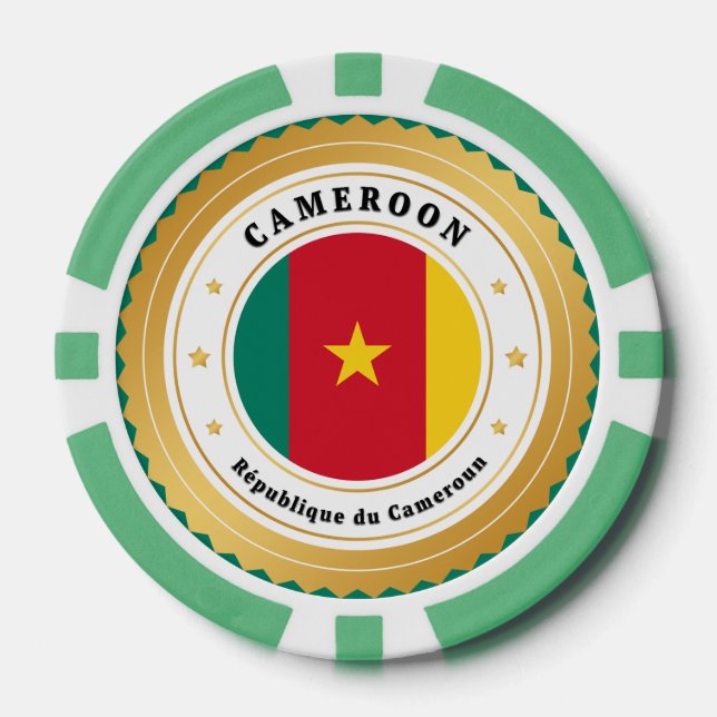 Jetons De Poker Drapeau du Cameroun (Recto)