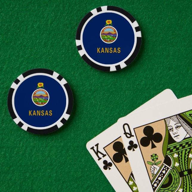Jetons De Poker Drapeau du Kansas (Table de poker (double))