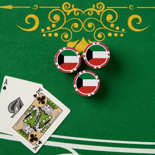 Jetons De Poker Drapeau du Koweït (Table de poker (pile))