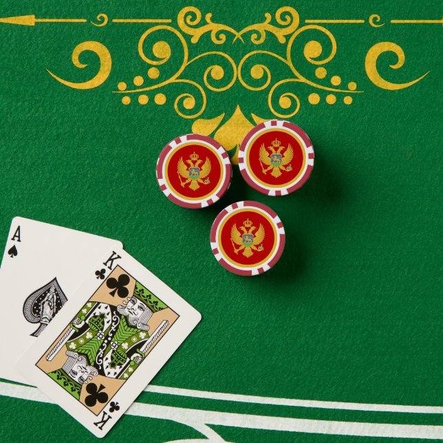 Jetons De Poker drapeau du Monténégro (Table de poker (pile))