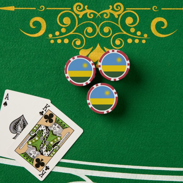 Jetons De Poker Drapeau du Rwanda (Table de poker (pile))