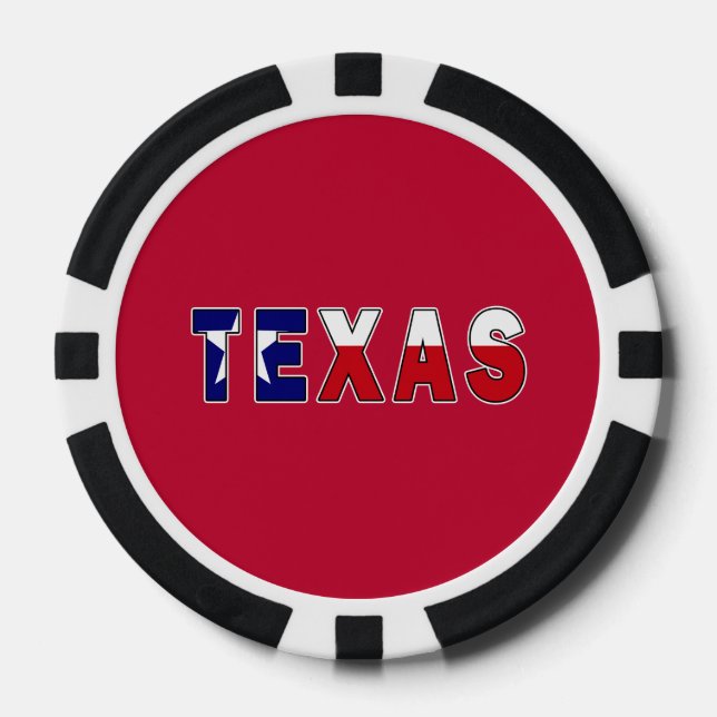 Jetons De Poker Drapeau du Texas (Recto)