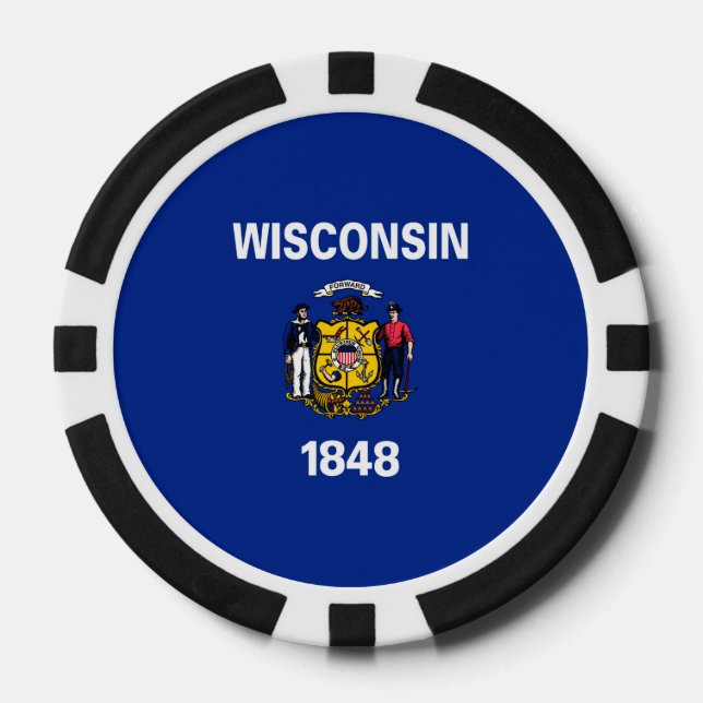 Jetons De Poker Drapeau du Wisconsin (Recto)