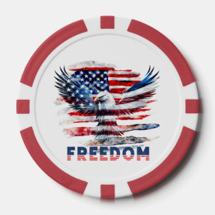 Jetons De Poker Drapeau et aigle des Etats-Unis.Liberté.