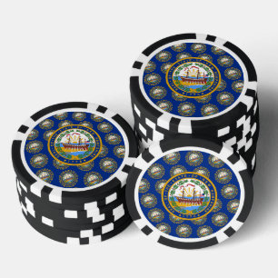 Jetons De Poker Drapeau et sceau de Granite Stater, New Hampshire