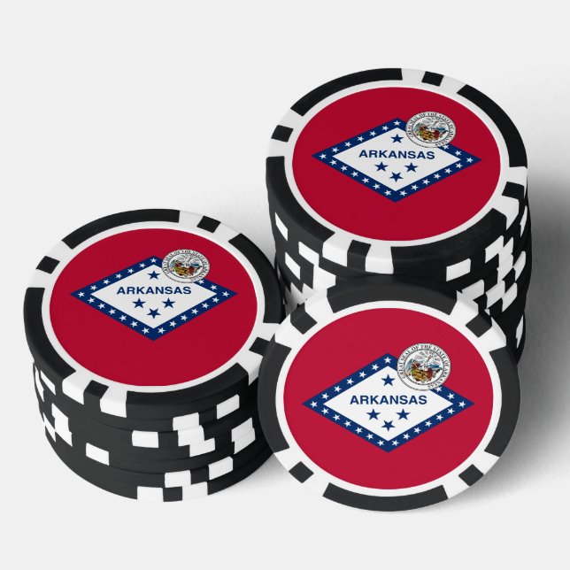 Jetons De Poker Drapeau et sceau de l'Arkansan, Drapeau de l'Arkan (Empiler)