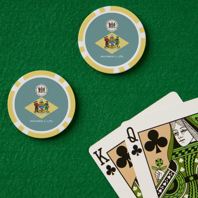 Jetons De Poker Drapeau et sceau du Delaware, Delaware (Table de poker (double))