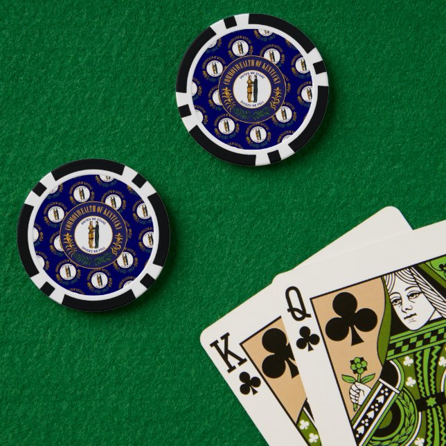 Jetons De Poker Drapeau et sceau du Kentuckian, Kentucky (Table de poker (double))