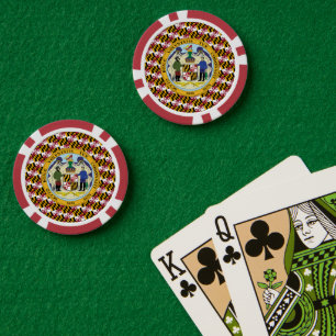 Jetons De Poker Drapeau et sceau du Marylander, drapeau du Marylan