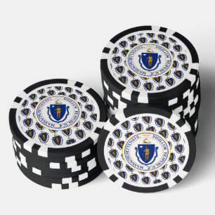 Jetons De Poker Drapeau et sceau du Massachusetts, Massachusetts