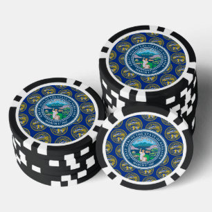 Jetons De Poker Drapeau et sceau du Nebraska, Nebraska