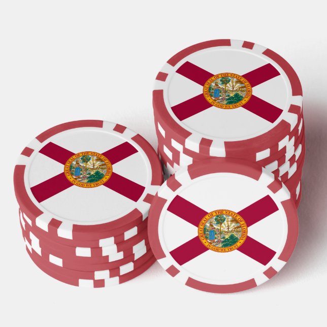 Jetons De Poker Drapeau Floridien, Drapeau de Floride (Empiler)