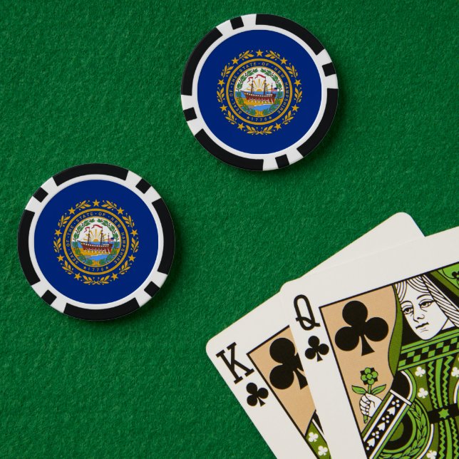 Jetons De Poker Drapeau Granite Stater, Drapeau du New Hampshire (Table de poker (double))