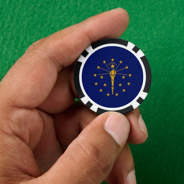 Jetons De Poker Drapeau Hoosier, Drapeau de l'Indiana (main)