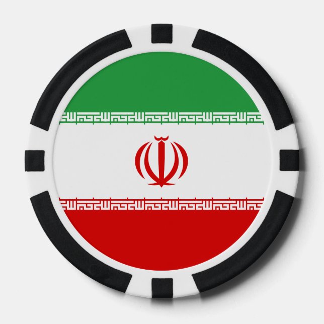 Jetons De Poker Drapeau Iran (Recto)