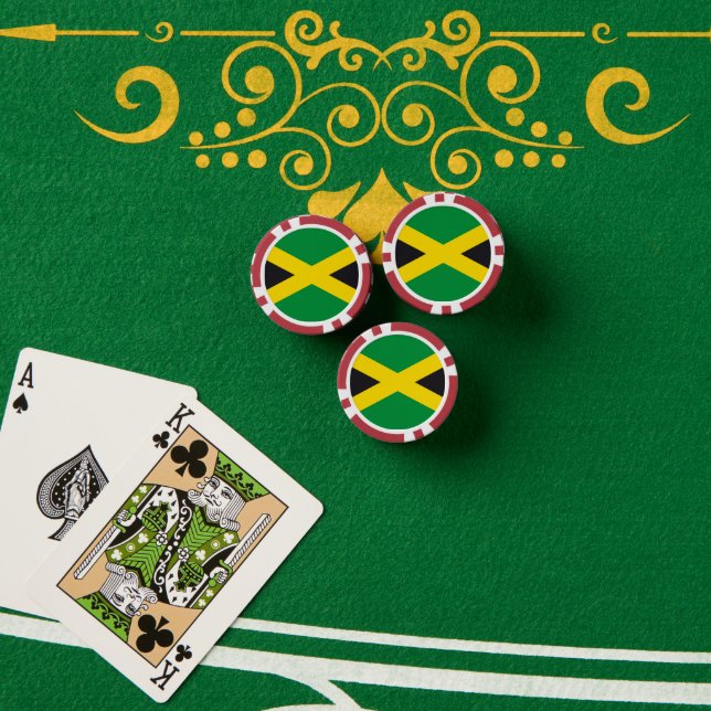 Jetons De Poker Drapeau jamaïcain (Table de poker (pile))