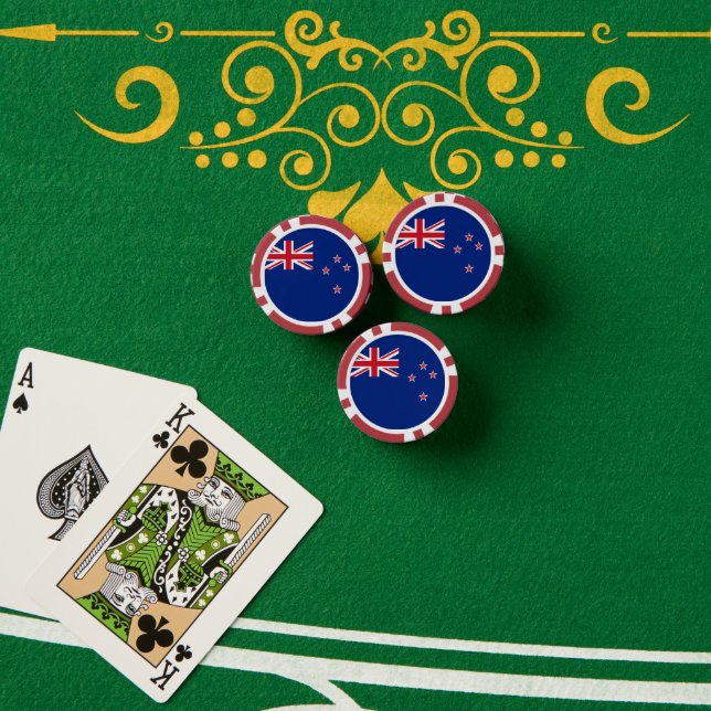 Jetons De Poker Drapeau néo-zélandais (Table de poker (pile))