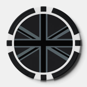Jetons De Poker Drapeau noir Union Jack UK Design