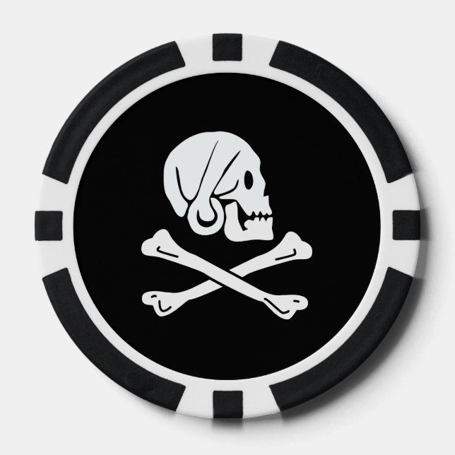 Jetons De Poker Drapeau Pirate de Henry Every (Recto)