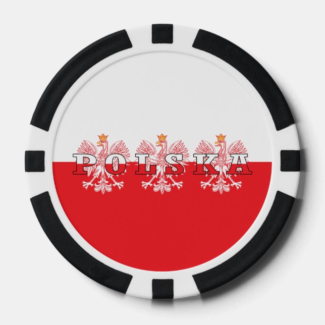 Jetons De Poker Drapeau Polska Aigles rouges (Recto)