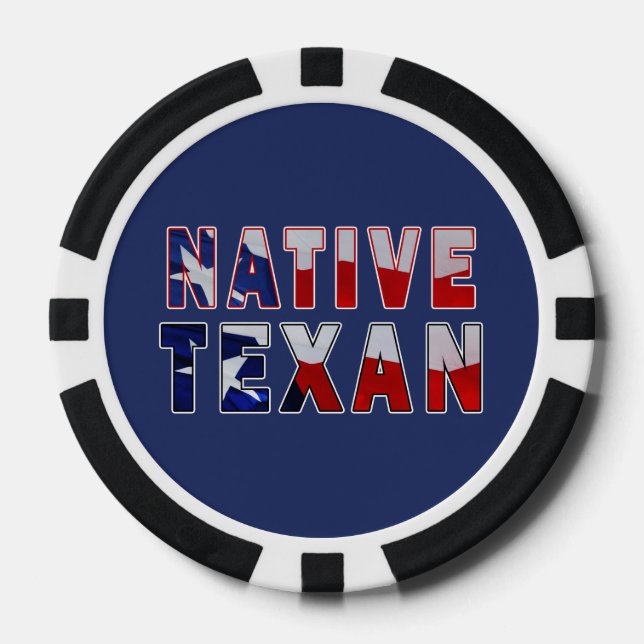 Jetons De Poker Drapeau texan natif (Recto)