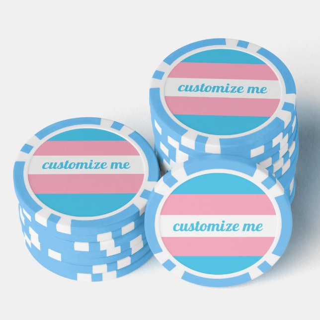 Jetons De Poker Drapeau Transgenre Personnalisé (Empiler)