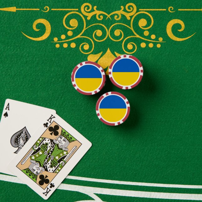 Jetons De Poker Drapeau ukrainien (Table de poker (pile))