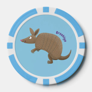 Jetons De Poker Drôle armadillo joyeux dessin animé