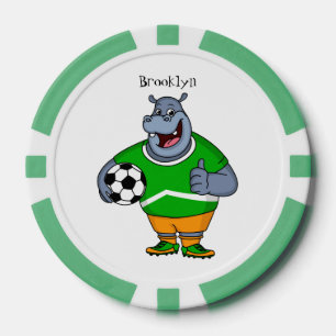 Jetons De Poker Drôle de joueur de football hippo dessin humoristi