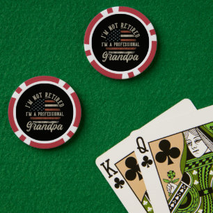Jetons De Poker Drôle de retraite "Je suis un grand-père professio