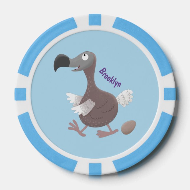 Jetons De Poker Drôle dessin animé d'oiseau de dodo (Recto)