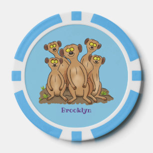 Jetons De Poker Drôle dessin de la famille meerkat