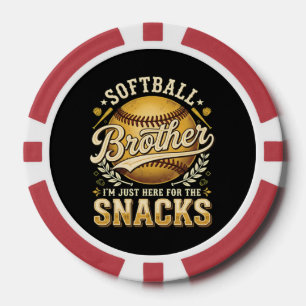 Jetons De Poker Drôle Frère de Softball Snacks Sports
