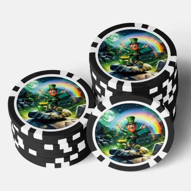 Jetons De Poker Drôle heureux leprechaun (Empiler)