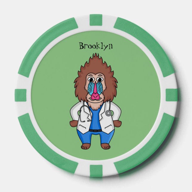 Jetons De Poker Drôle manuel dessin d'un médecin (Recto)