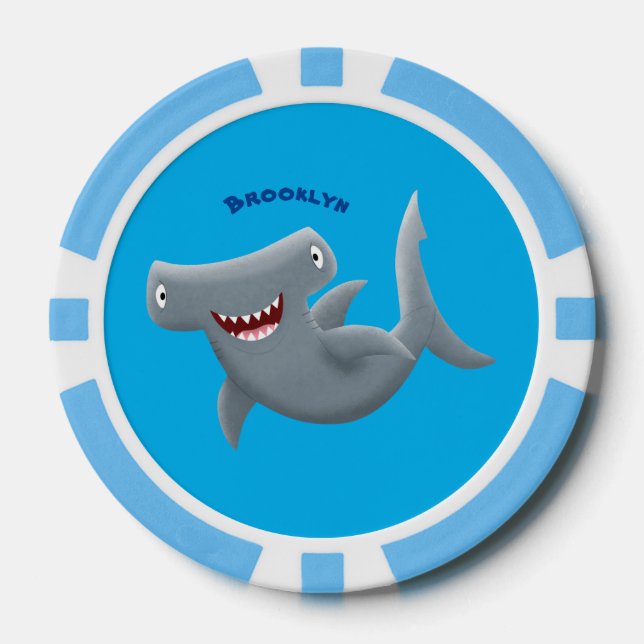 Jetons De Poker Drôle mignon requin marteau dessin animé (Recto)