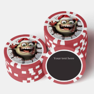 Jetons De Poker Drôle monstre festif de Noël 3ème
