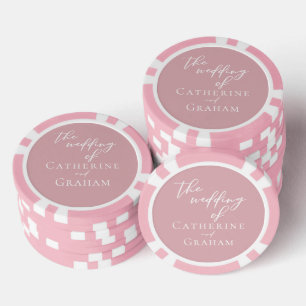 Jetons De Poker Dusty Rose rose Mariage personnalisé