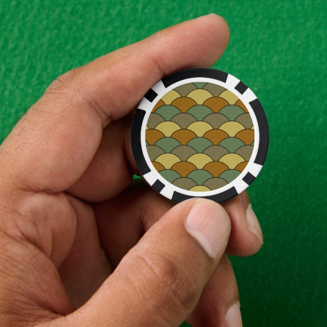 Jetons De Poker Écailles de dragon, éventails, vagues, Seigaiha, c (main)