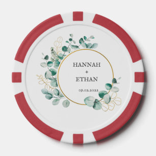 Jetons De Poker Élégant Eucalyptus Végétal Doré Personnalisé