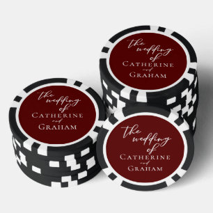Jetons De Poker Elégant Mariage personnalisé Bourgogne