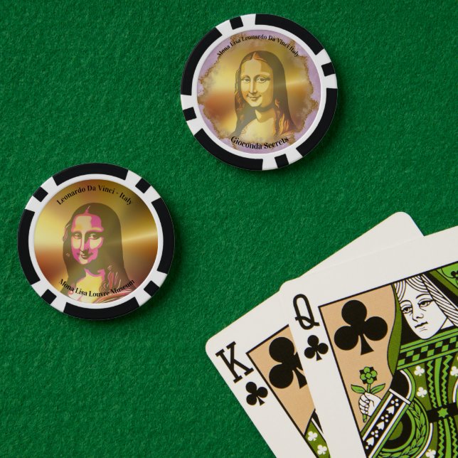 Jetons De Poker Elegant Mona Lisa Gioconda Leonardo Da Vinci (Table de poker (double))